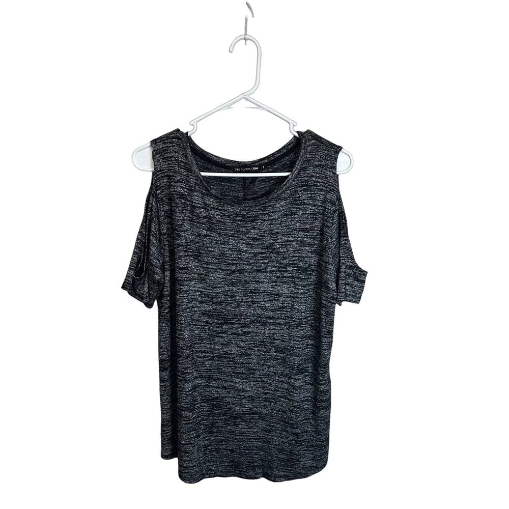 Rag & Bone Cold Shoulder Short Sleeve Shirt Grunge Women’s‎ S Black Top
